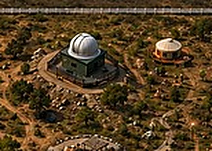 The Red Earth observatory dome in the Arizona high desert
