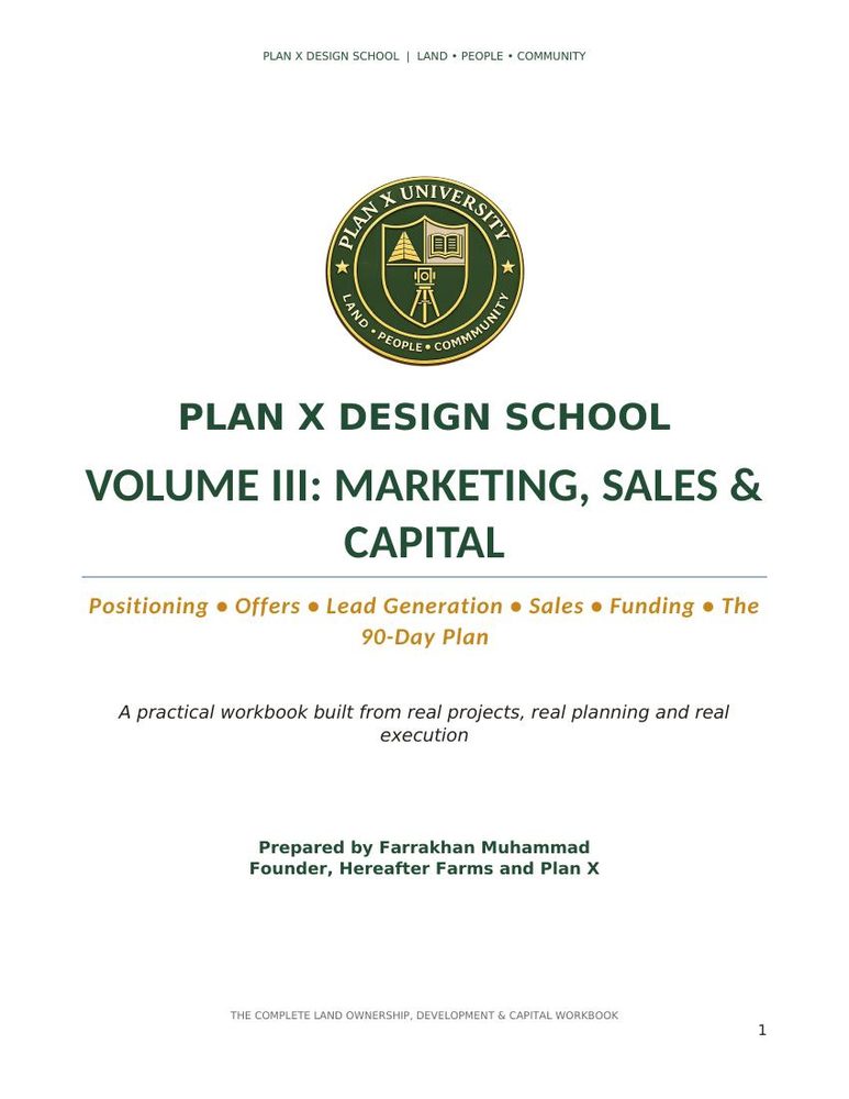 Volume III — Marketing, Sales and Capital